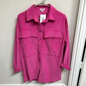 Pink corduroy romper